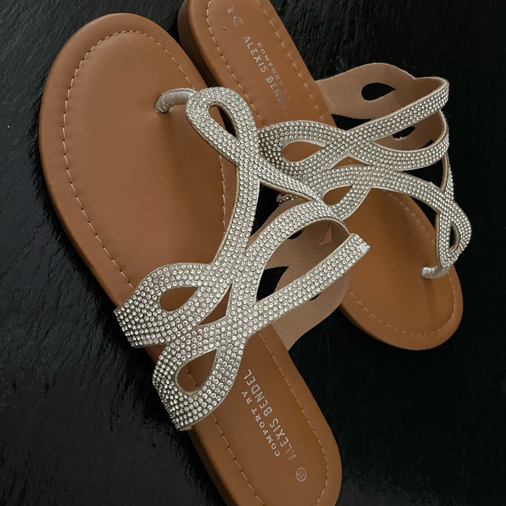 Silver Rhinestone Sandals